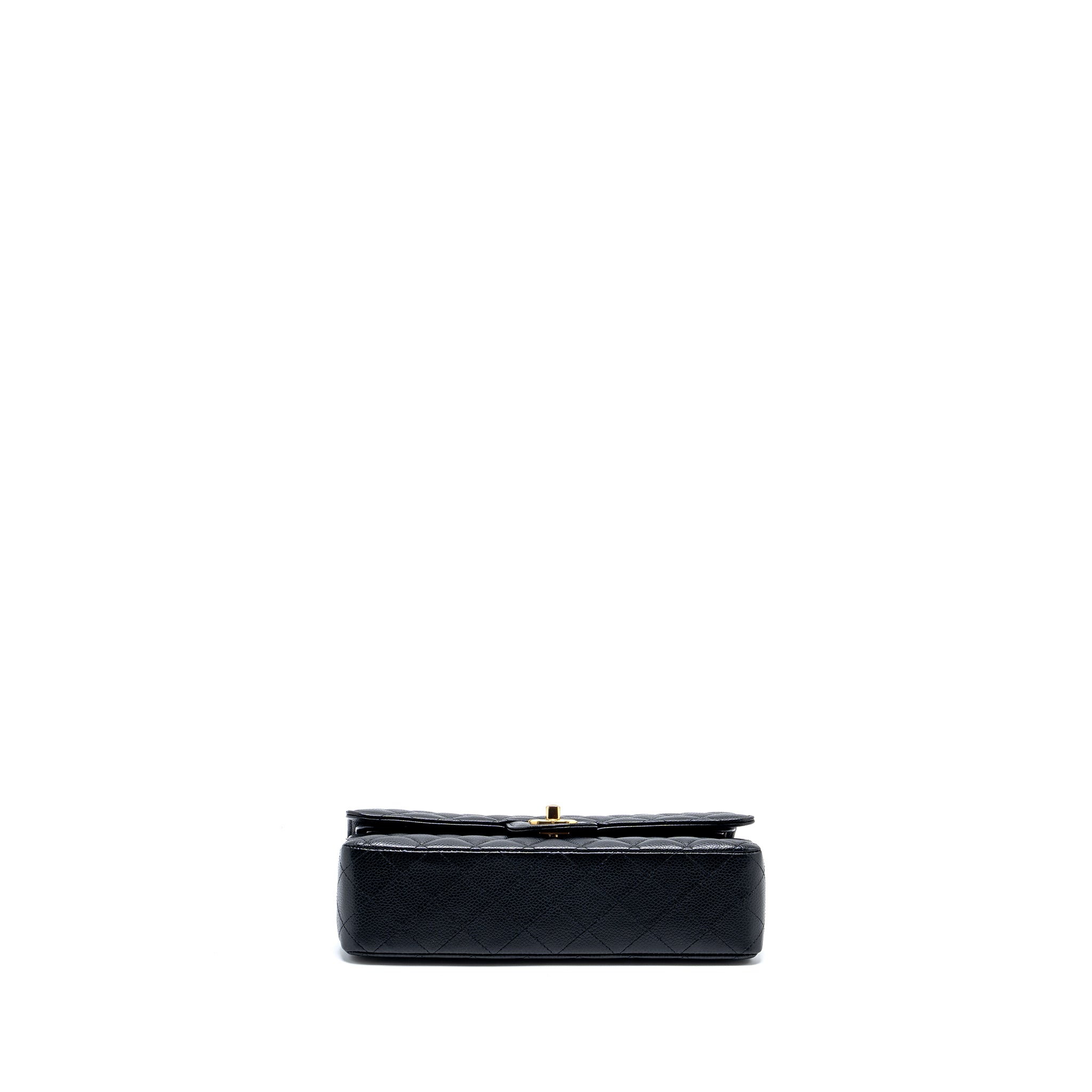 CHANEL MEDIUM CLASSIC DOUBLE FLAP BAG CAVIAR BLACK GHW
