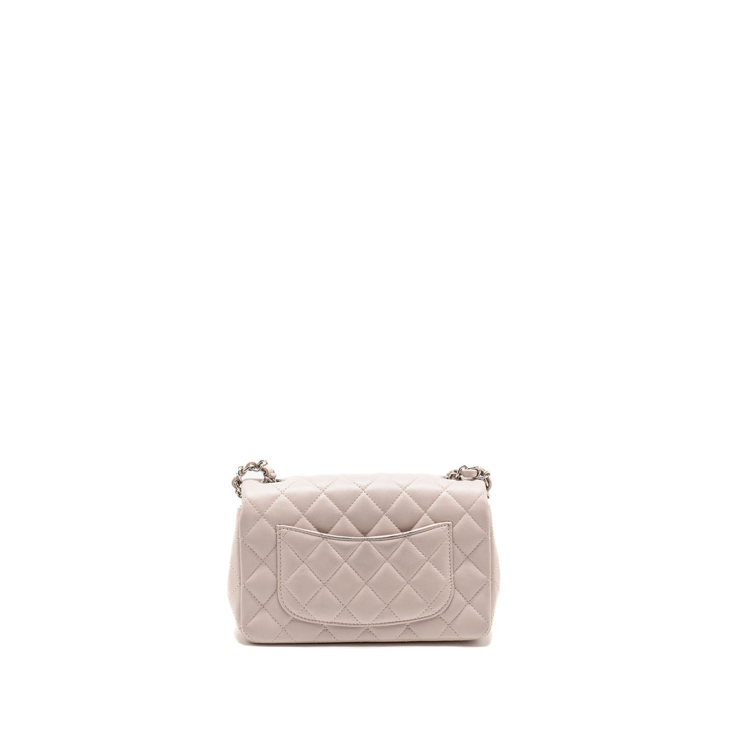 CHANEL MINI RECTANGULAR FLAP BAG LAMBSKIN LIGHT PINK SHW (MICROCHIP)