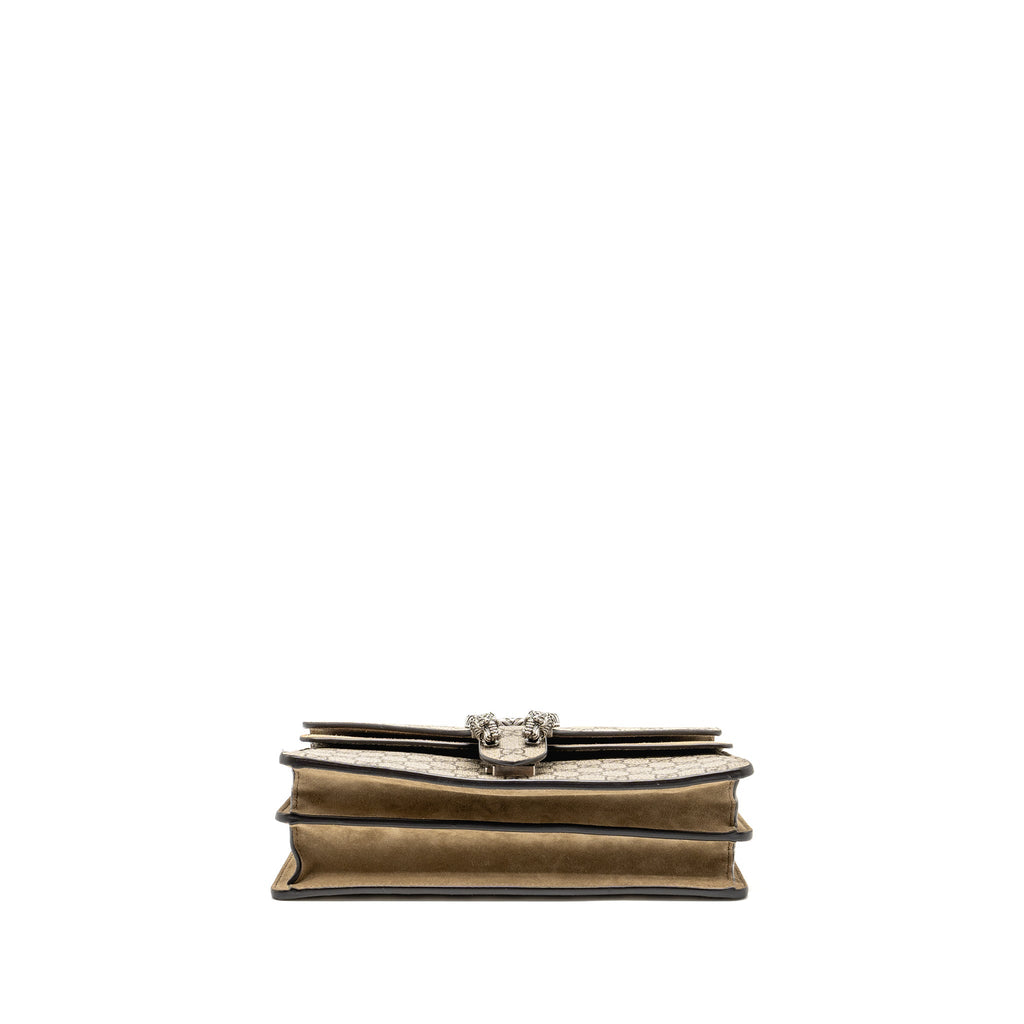 GUCCI DIONYSUS FLAP BAG SUEDE LEATHER / CANVAS BEIGE SHW