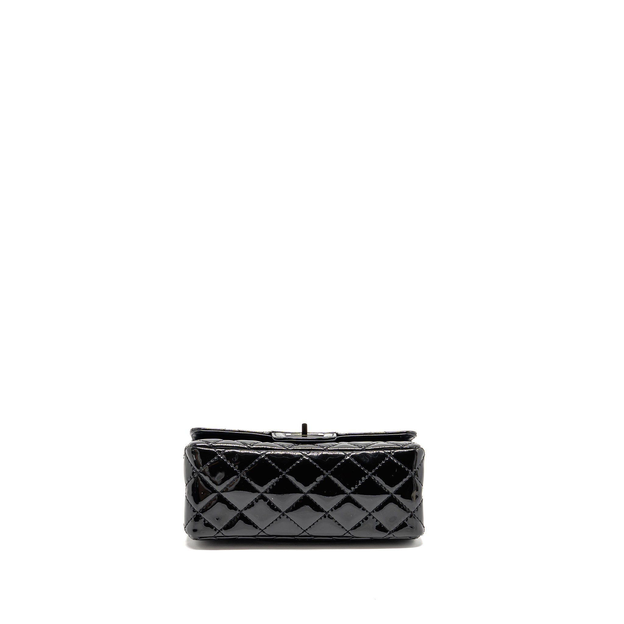 CHANEL MINI 2.55 REISSUE PATENT SO BLACK