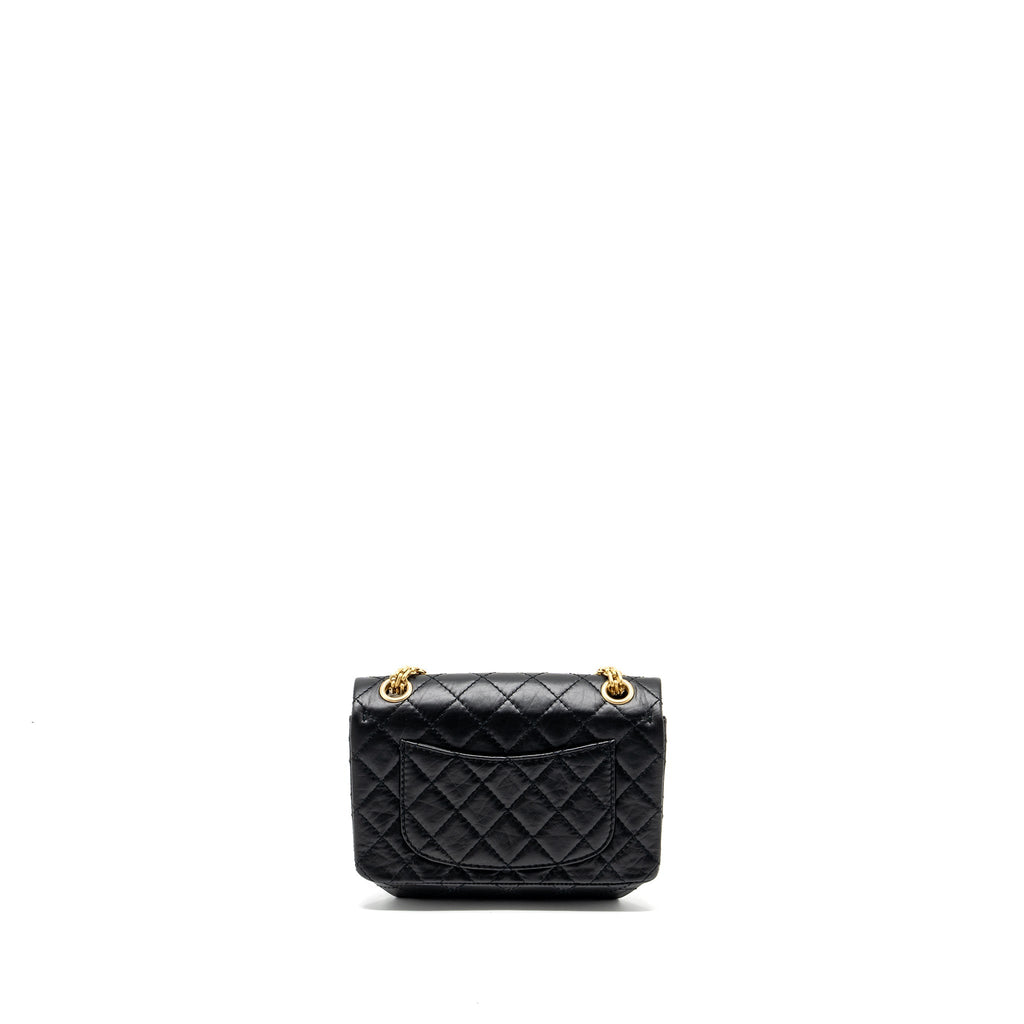 CHANEL MINI 2.55 REISSUE AGED CALFSKIN BLACK GHW (MICROCHIP)