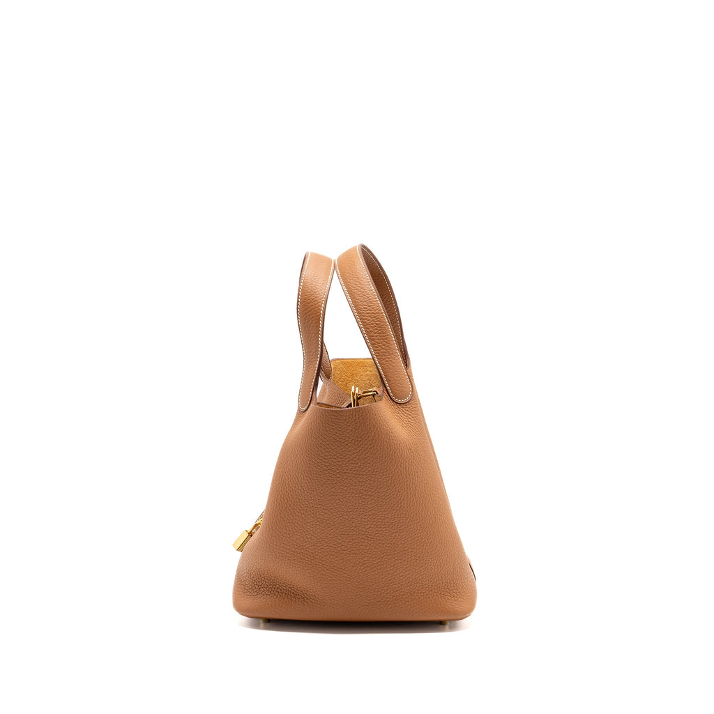 HERMES PICOTIN 22 LOCK BAG CLEMENCE GOLD WITH GHW