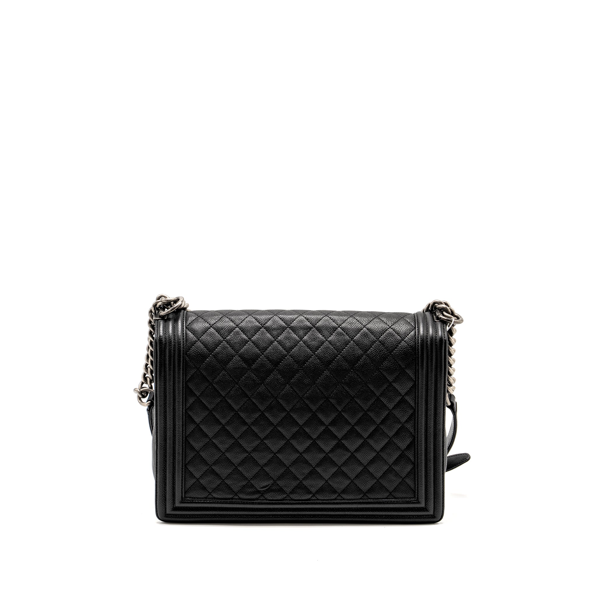 CHANEL MAXI BOY BAG CAVIAR BLACK RUTHENIUM HARDWARE