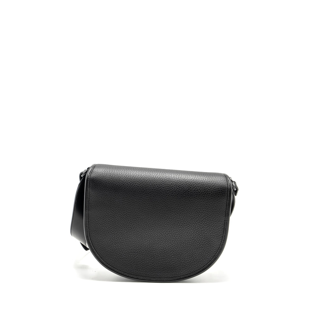 DIOR LARGE GALLOP BAG WITH STRAP GRAINED SMOOTH CALFSKIN BLACK SILVER/GOLD HARDWARE