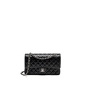 CHANEL MEDIUM CLASSIC DOUBLE FLAP BAG CAVIAR BLACK SHW (MICROCHIP)