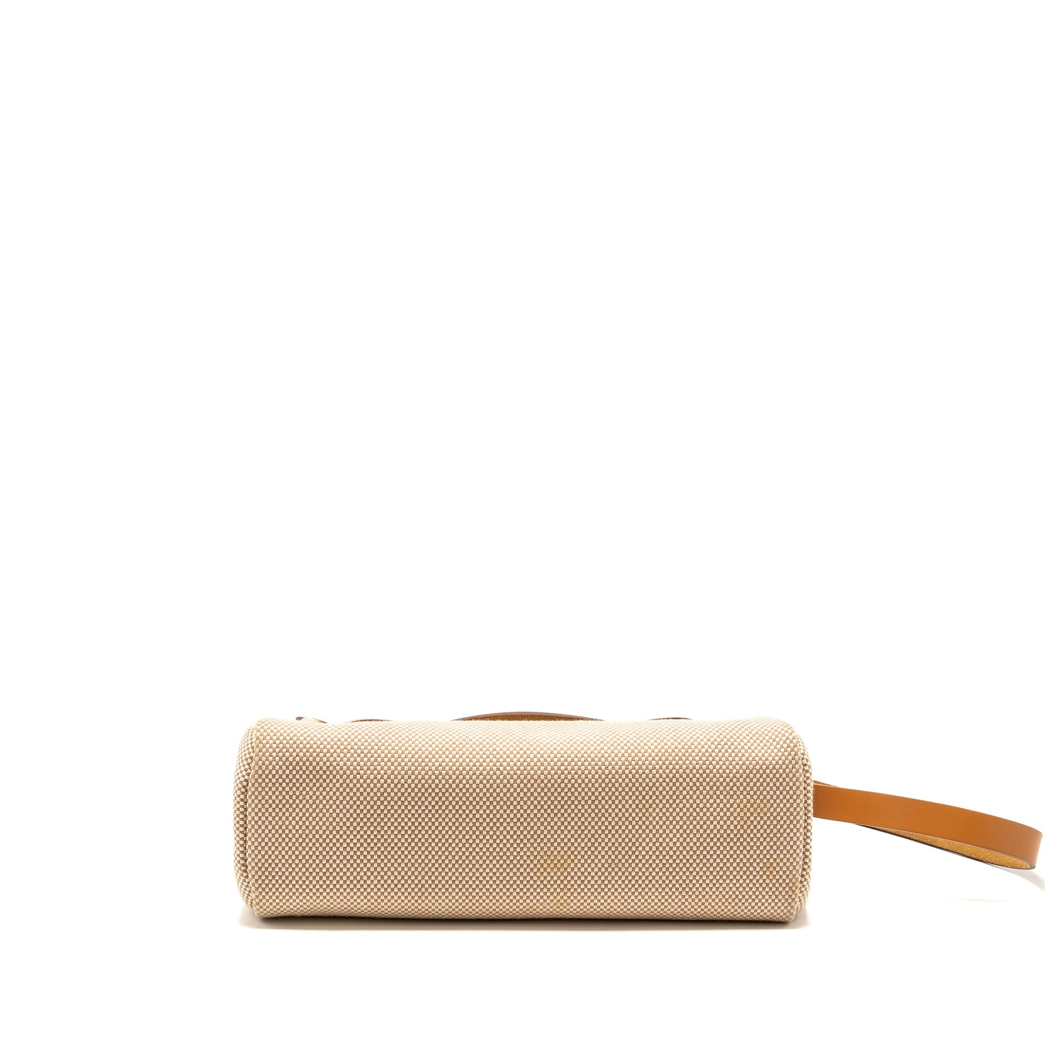 HERMES HERBAG 31 ZIP BAG CANVAS / HUNTER ECRU BEIGE / NATURAL SABLE SHW