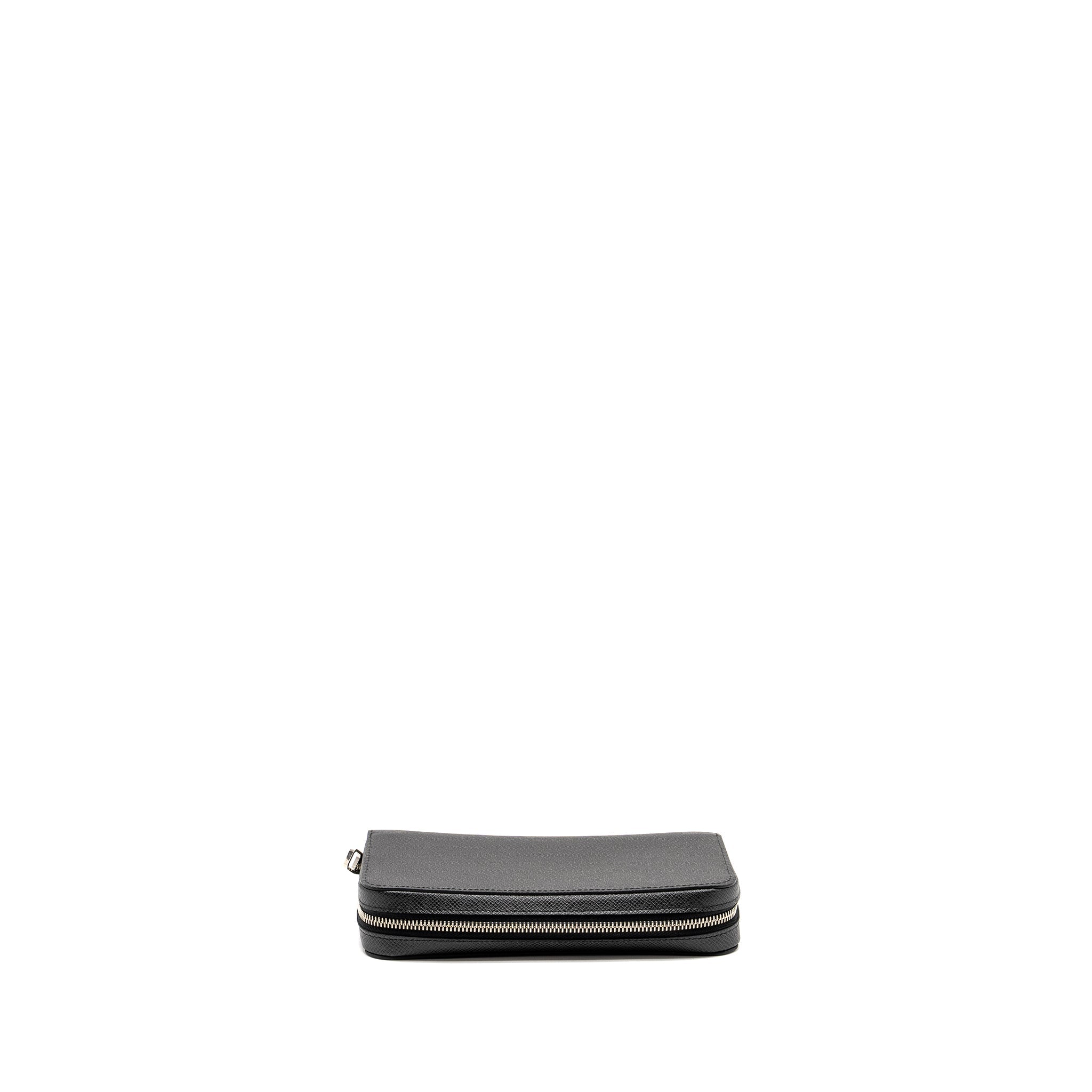 LOUIS VUITTON ZIPPY XL TAIGA ARDOISE LONG WALLET BLACK SHW