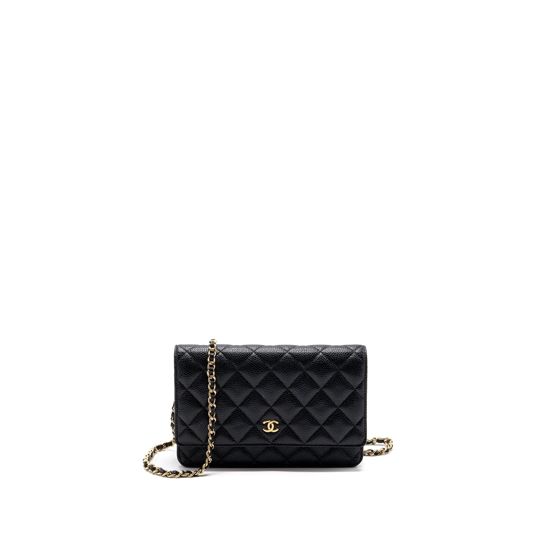 CHANEL CLASSIC WALLET ON CHAIN BLACK CAVIAR BLACK GHW