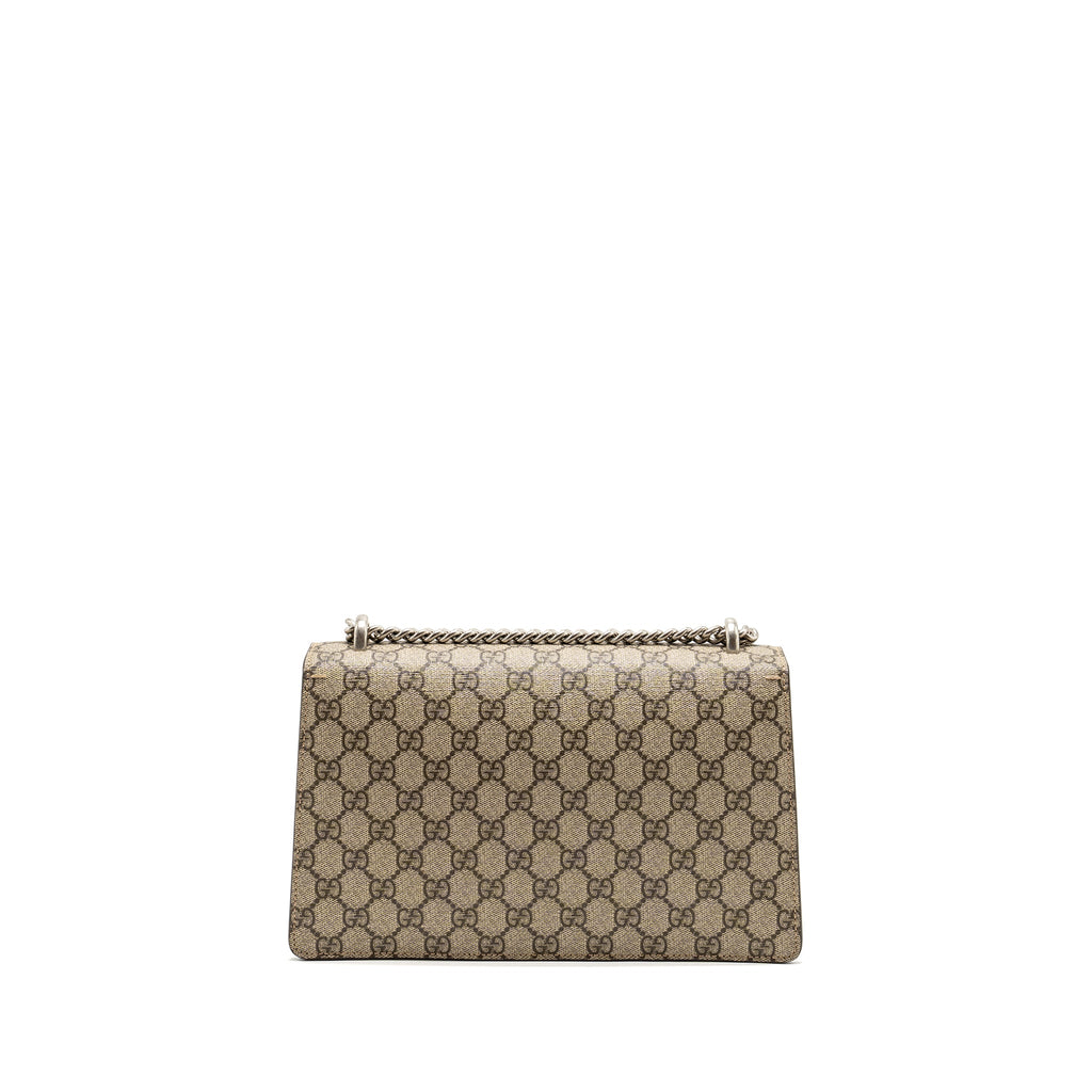 GUCCI DIONYSUS FLAP BAG SUEDE LEATHER / CANVAS BEIGE SHW
