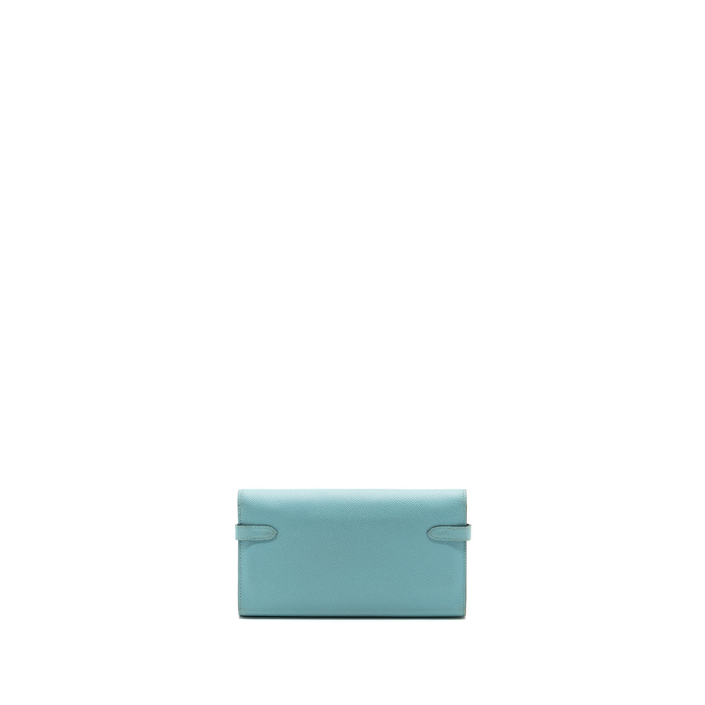 HERMES KELLY LONG WALLET EPSOM LIGHT BLUE SHW