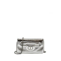 DIOR DIORDOUBLE CLUTCH WITH CHAINS CALFSKIN ARGENT BLACK HARDWARE