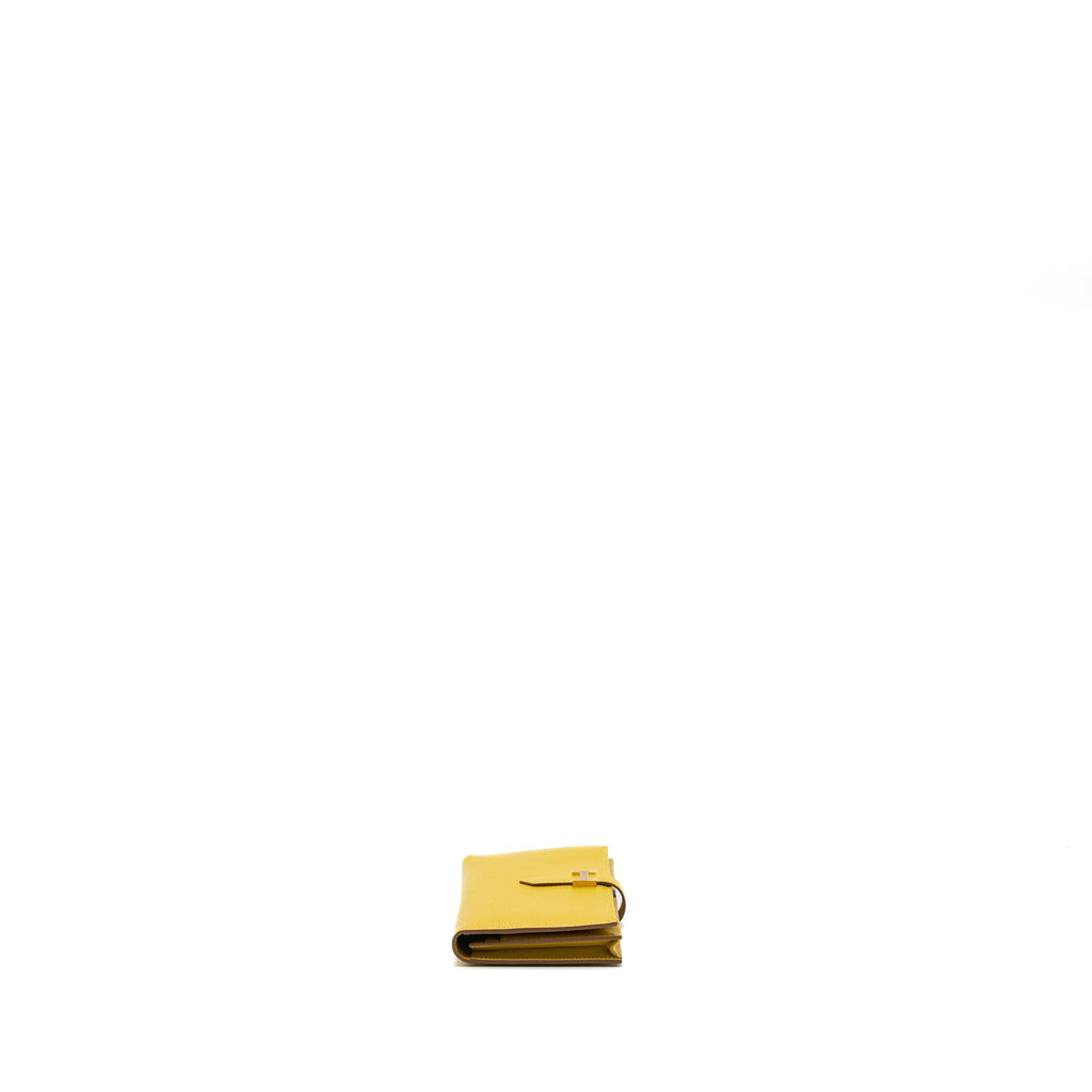 HERMES BEARN LONG WALLET CHEVRE MYSORE 2P CUMIN GHW