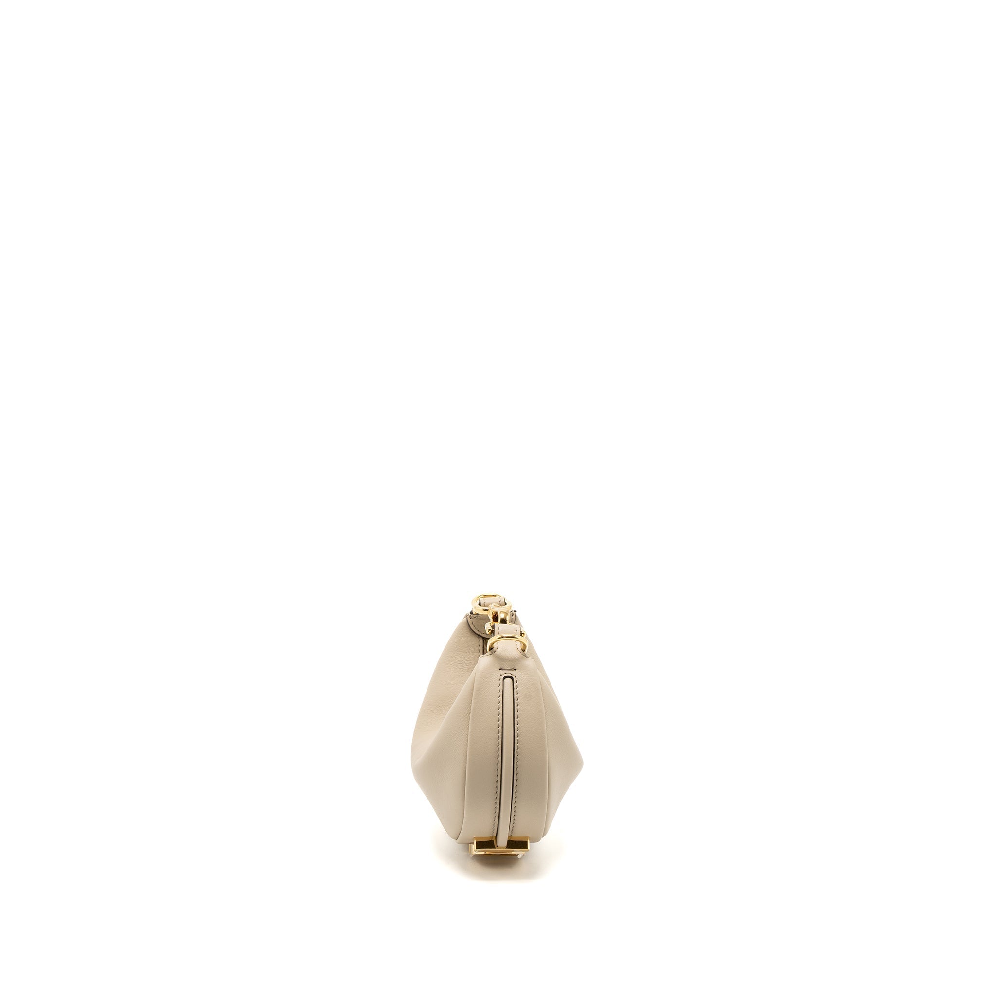 FENDI NANO FENDIGRAPHY LEATHER CHARM CALFSKIN BEIGE GHW