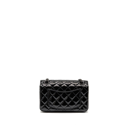 CHANEL MINI 2.55 REISSUE PATENT SO BLACK