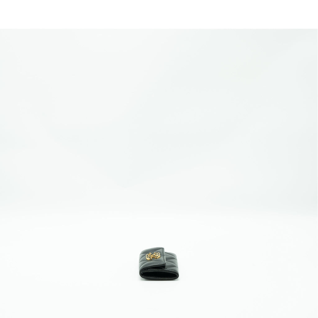 CHANEL 19 FLAP CARD HOLDER LAMBSKIN BLACK GHW (MICROCHIP)
