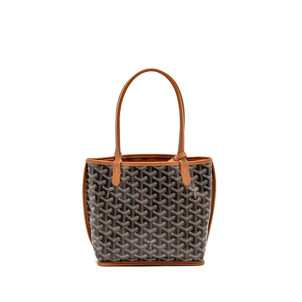 GOYARD MINI ANJOU TOTE GOYARDINE CANVAS/CALFSKIN TAN SHW
