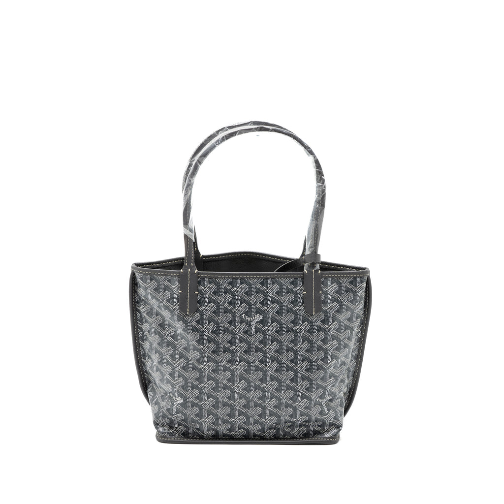 GOYARD MINI ANJOU TOTE BAG CANVAS / CALFSKIN GREY SHW