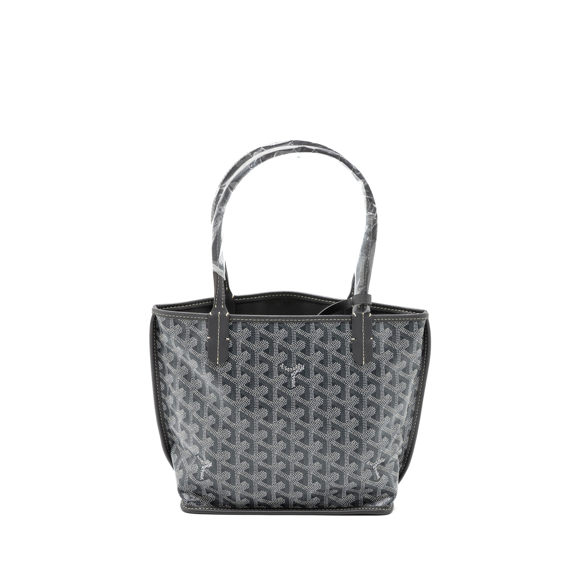 GOYARD MINI ANJOU TOTE BAG CANVAS / CALFSKIN GREY SHW