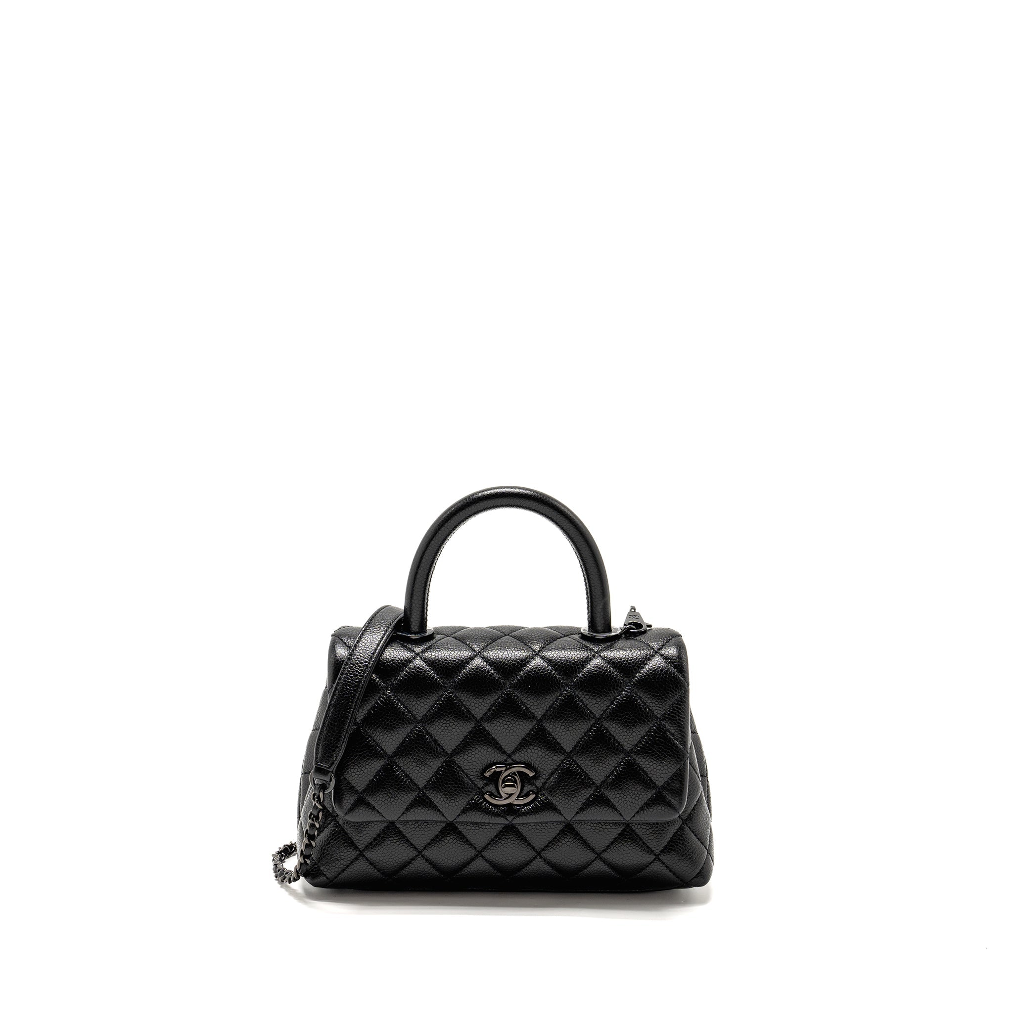CHANEL SMALL COCO HANDLE CAVIAR SO BLACK