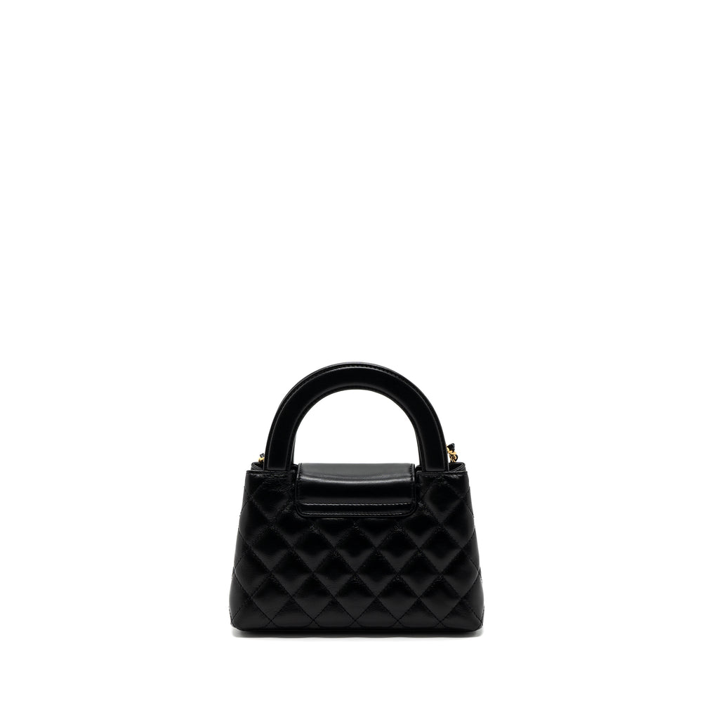 CHANEL 23K MINI SHOPPING TOTE CALFSKIN BLACK BRUSHED GHW(MICROCHIP)