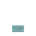 HERMES KELLY LONG WALLET EPSOM LIGHT BLUE SHW