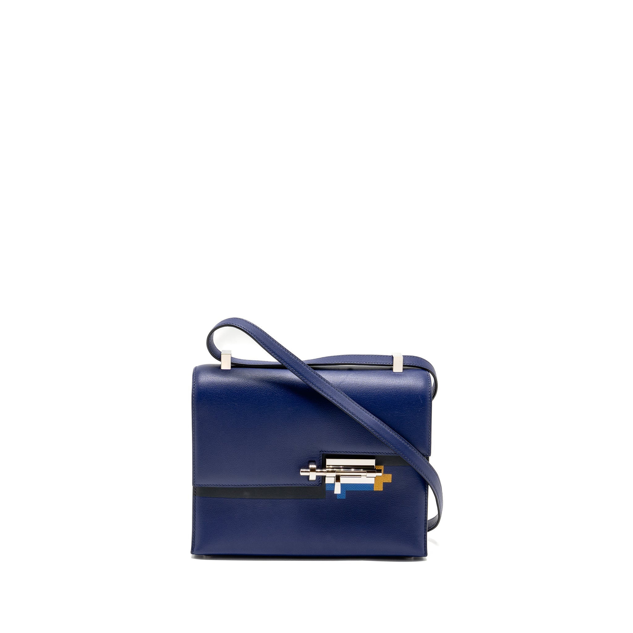 HERMES VERROU 23 ALLEGRETTO LEATHER BLEU ENCRE / MULTICOLOUR SHW