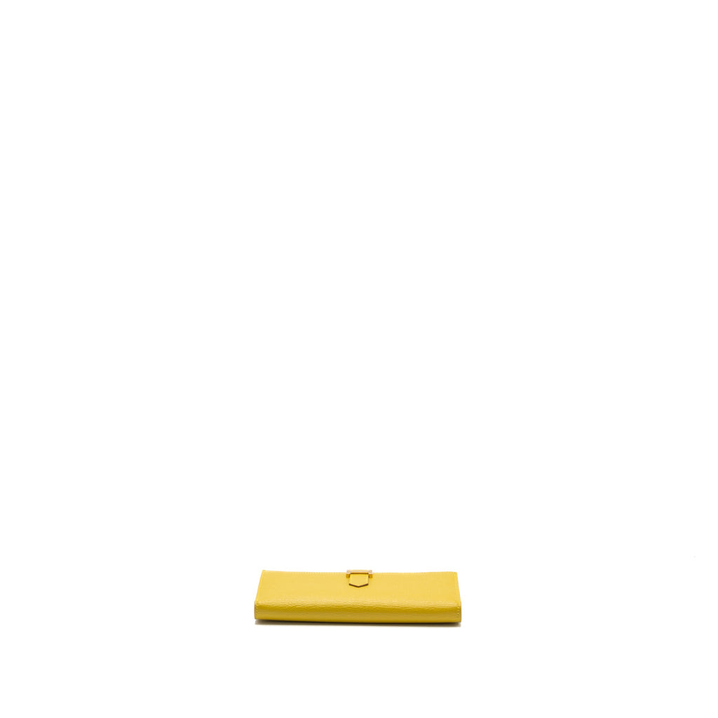 HERMES BEARN LONG WALLET CHEVRE MYSORE 2P CUMIN GHW