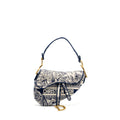 DIOR MEDIUM SADDLE BAG TOILE DE JOUY BLUE GHW