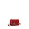 CHANEL CLASSIC MINI RECTANGULAR FLAP BAG LAMBSKIN RED RUTHENIUM HARDWARE