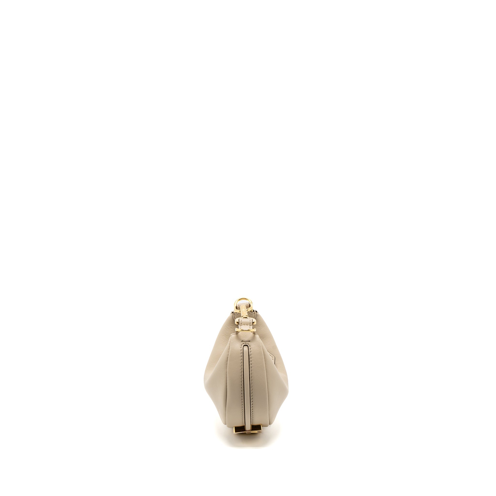 FENDI NANO FENDIGRAPHY LEATHER CHARM CALFSKIN BEIGE GHW
