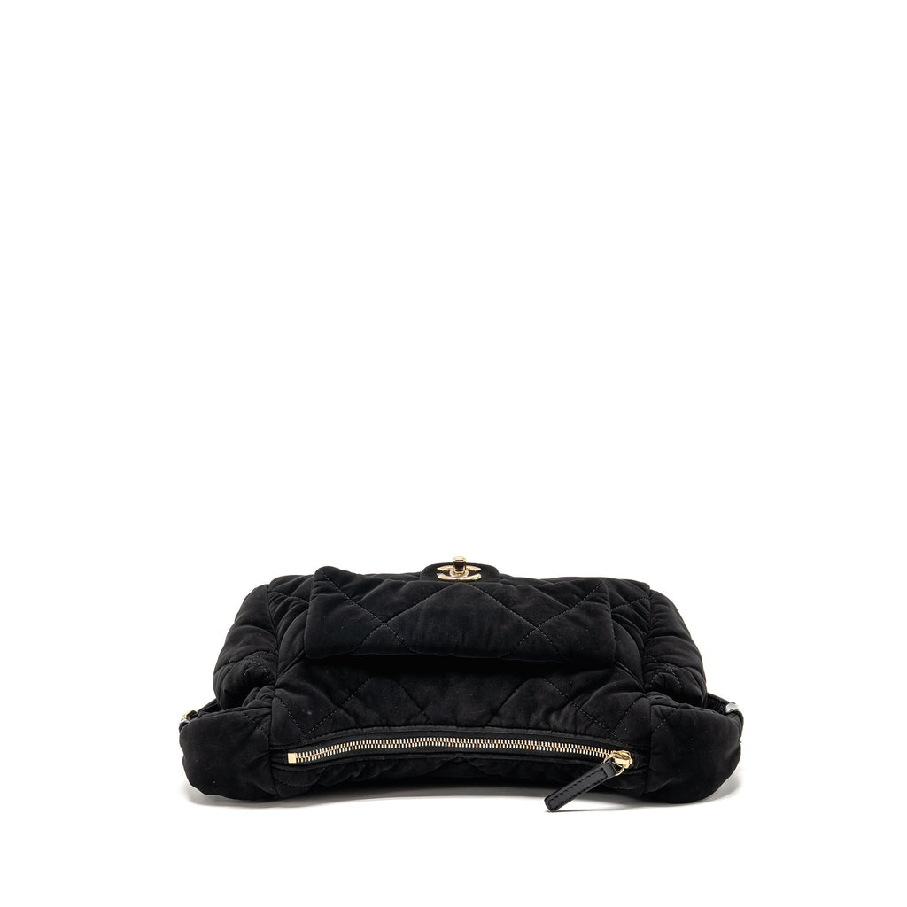 CHANEL 25N SKI SERIES COCONEIGE SHOULDER BAG NYLON BLACK LGHW (MICROCHIP)