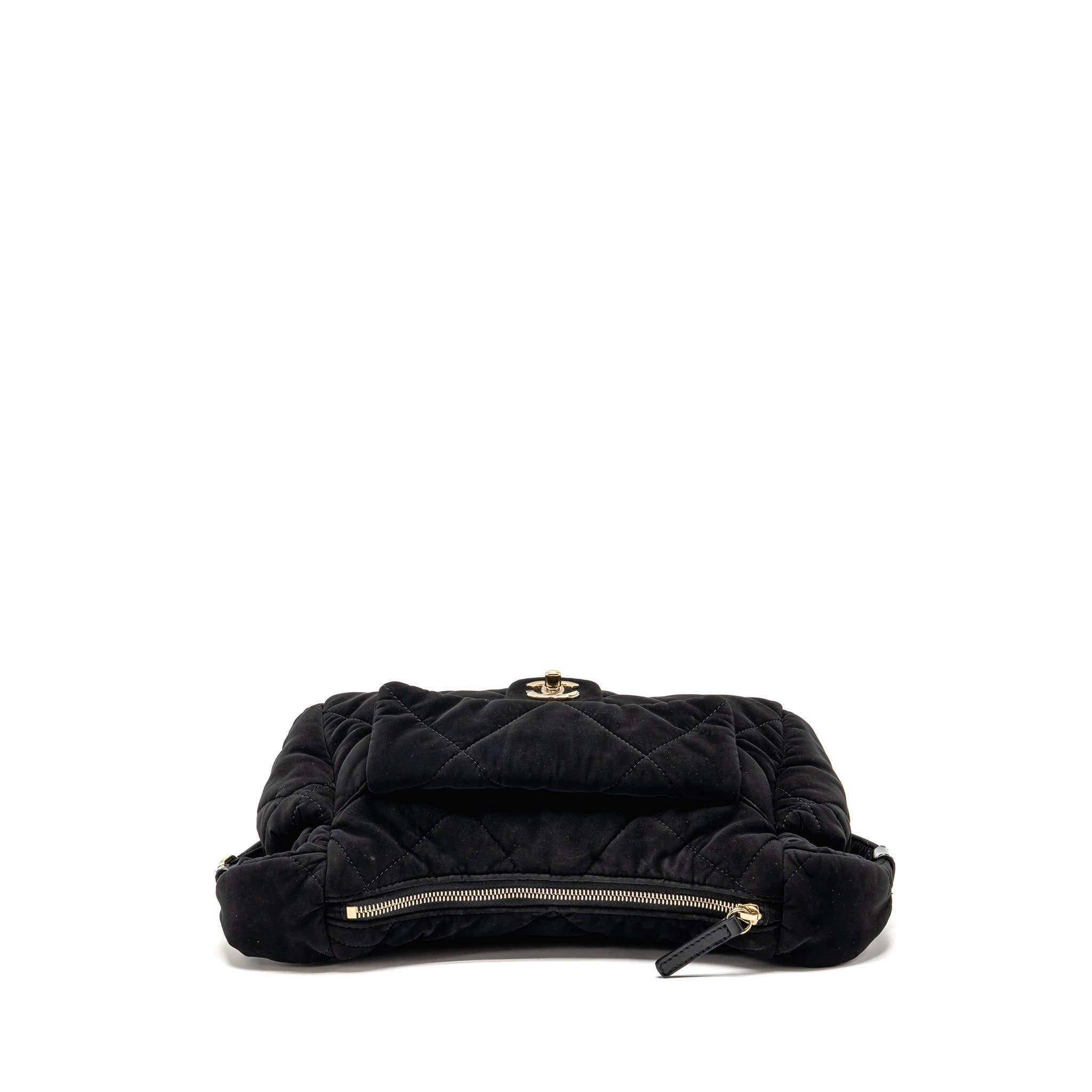 CHANEL 25N SKI SERIES COCONEIGE SHOULDER BAG NYLON BLACK LGHW (MICROCHIP)