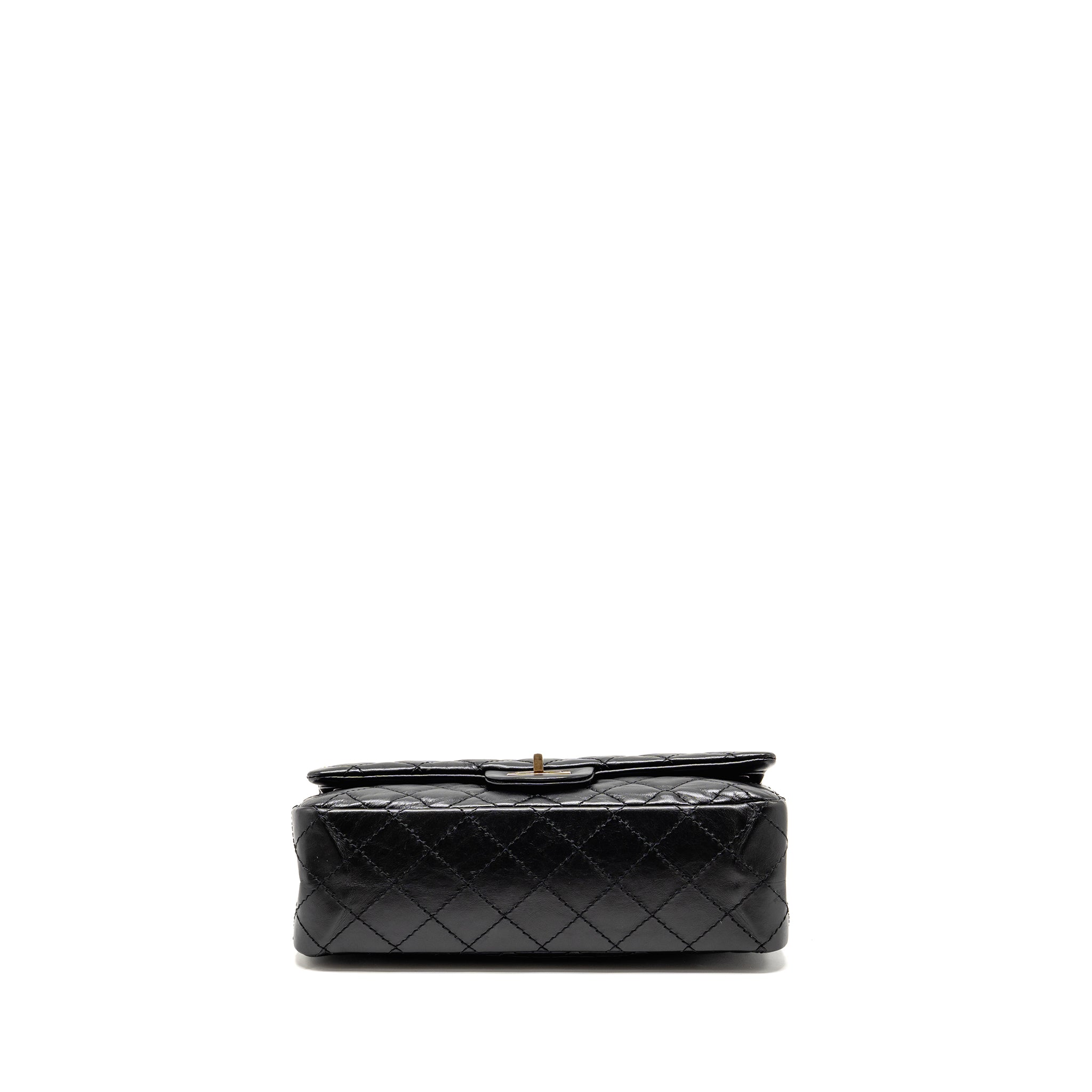 CHANEL SMALL 2.55 REISSUE FLAP BAG AGED CALFSKIN BLACK GHW