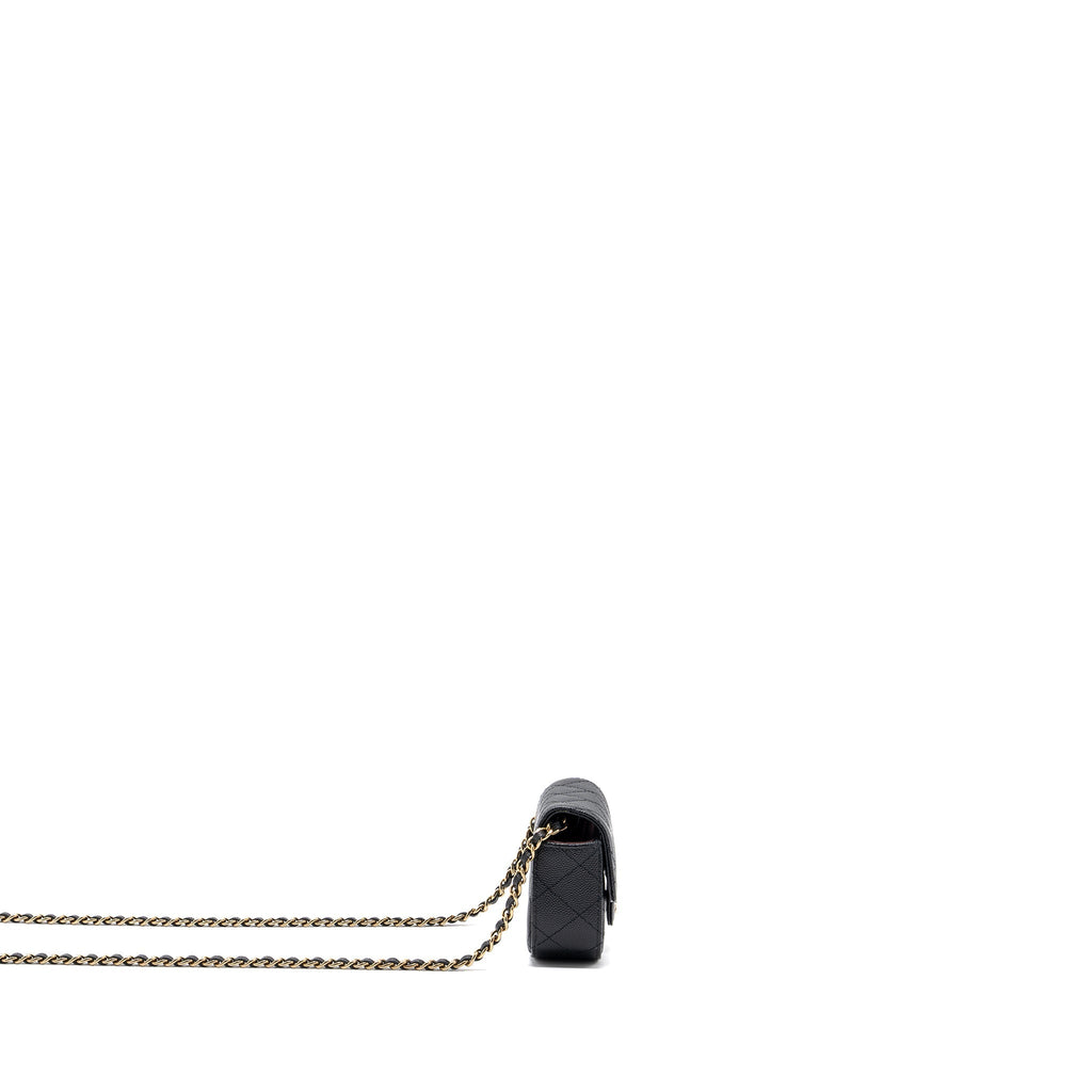 CHANEL MINI CLUTCH WITH CHAIN CAVIAR BLACK LGHW (MICROCHIP)