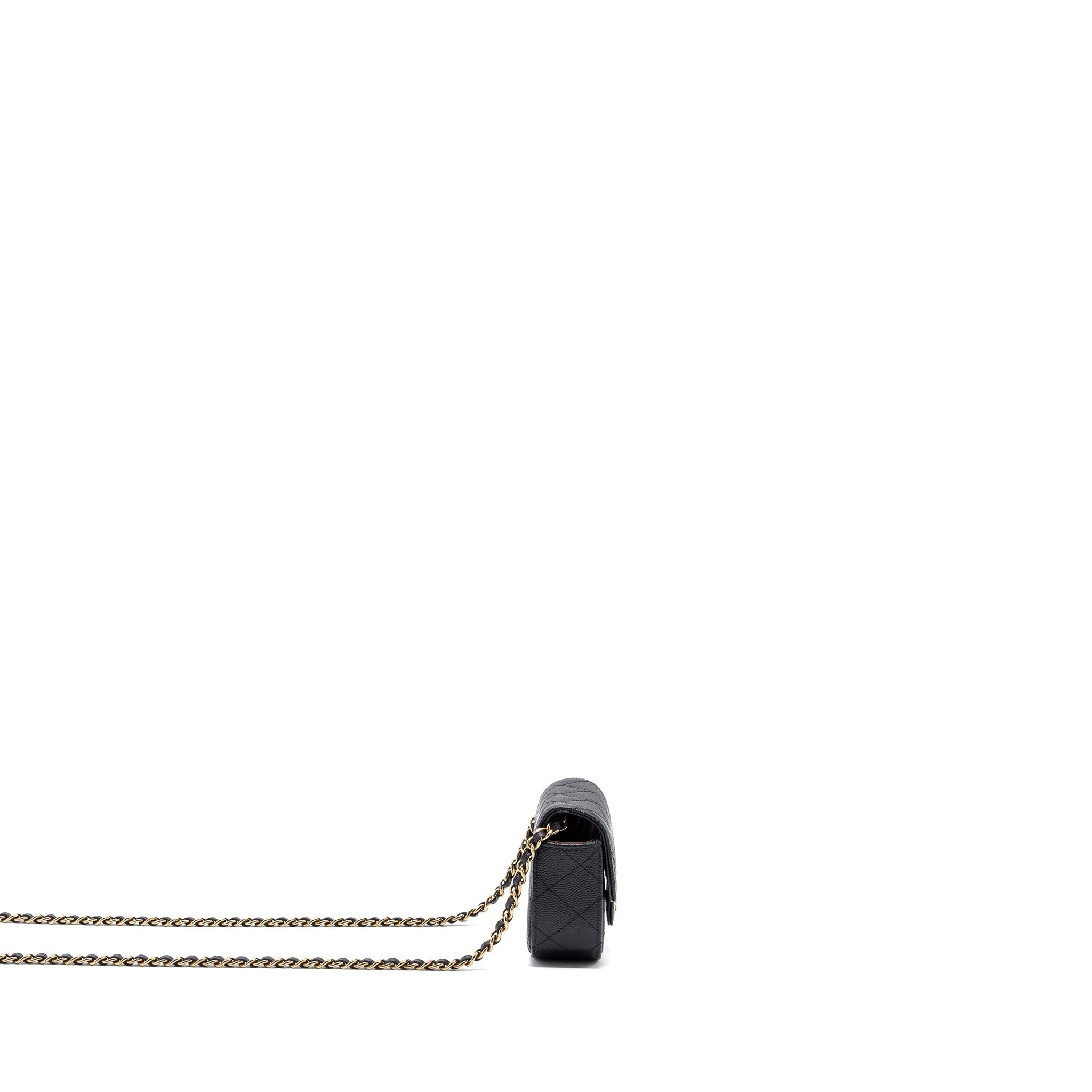CHANEL MINI CLUTCH WITH CHAIN CAVIAR BLACK LGHW (MICROCHIP)
