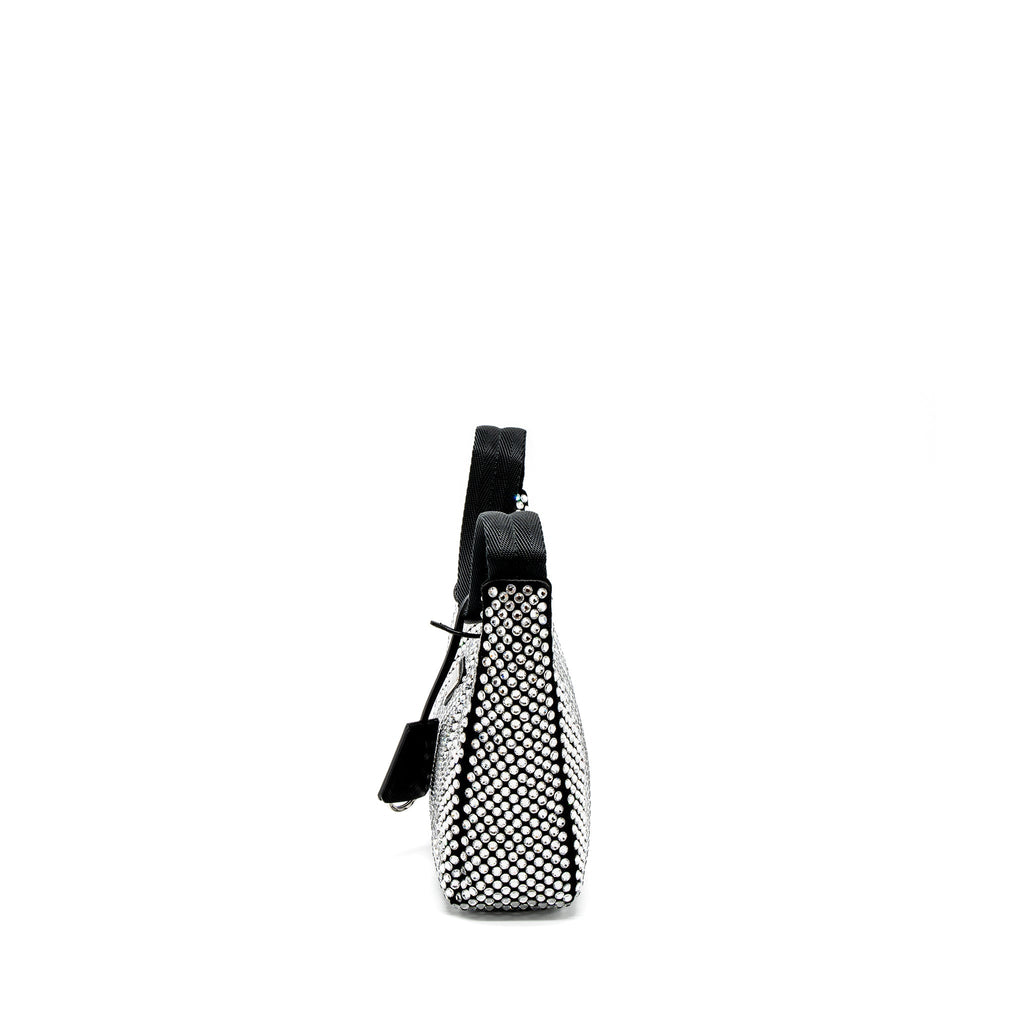 PRADA RE-EDITION 2000 MINI-BAG SATIN/CRYSTAL BLACK SHW