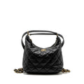 CHANEL 22B HOBO BAG LAMBSKIN BLACK BRUSHED GHW (MICROCHIP)