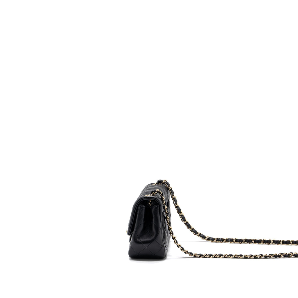 CHANEL CLASSIC MINI SQUARE FLAP BAG LAMBSKIN BLACK LGHW