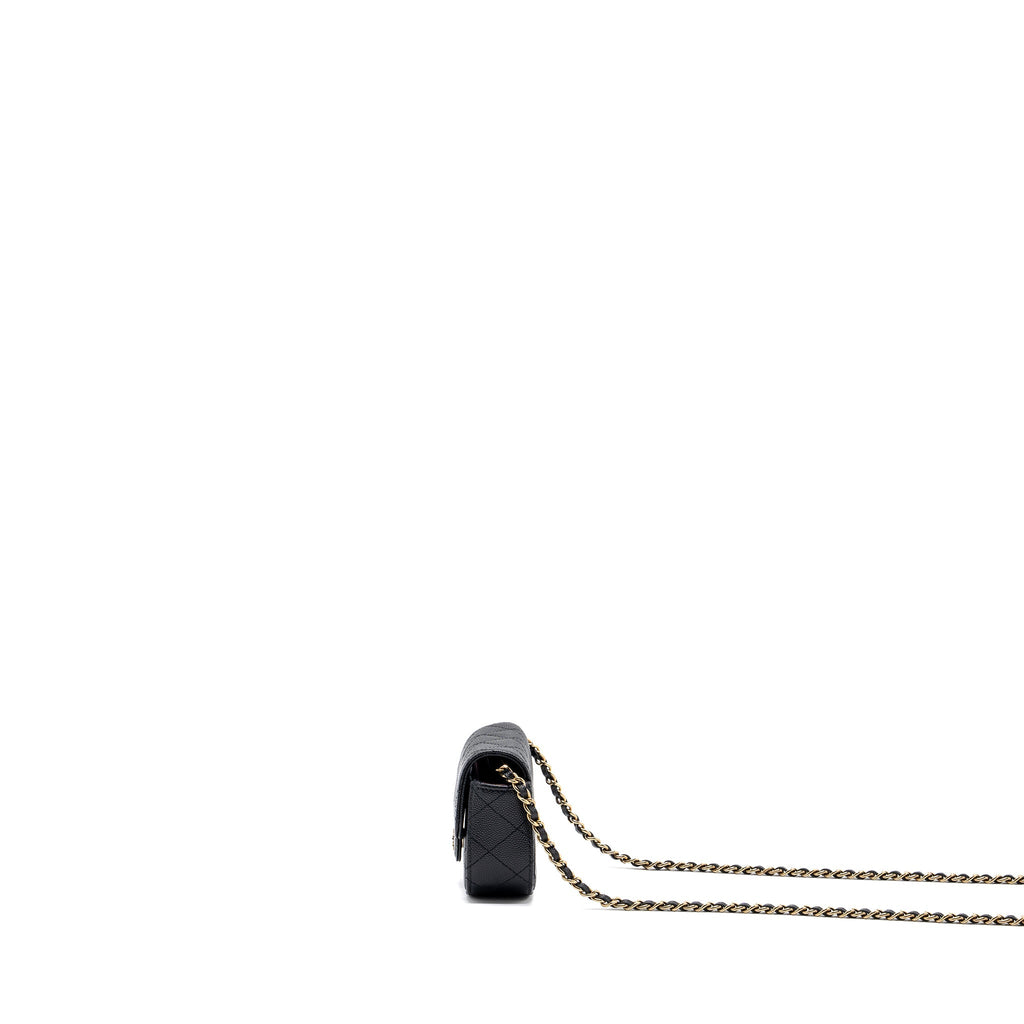 CHANEL MINI CLUTCH WITH CHAIN CAVIAR BLACK LGHW (MICROCHIP)