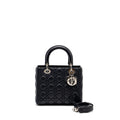 DIOR MEDIUM LADY DIOR LAMBSKIN DARK BLUE SHW