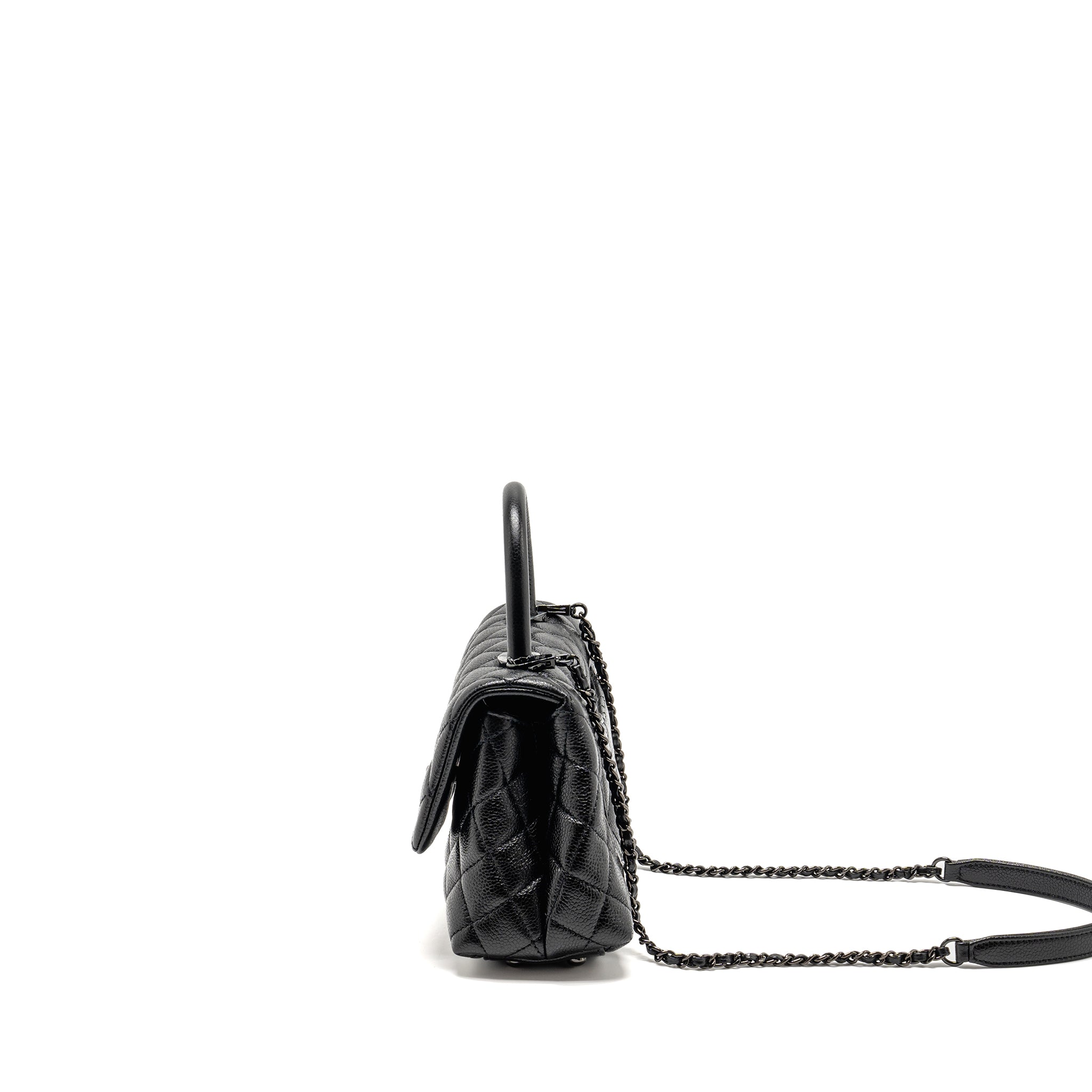 CHANEL SMALL COCO HANDLE CAVIAR SO BLACK
