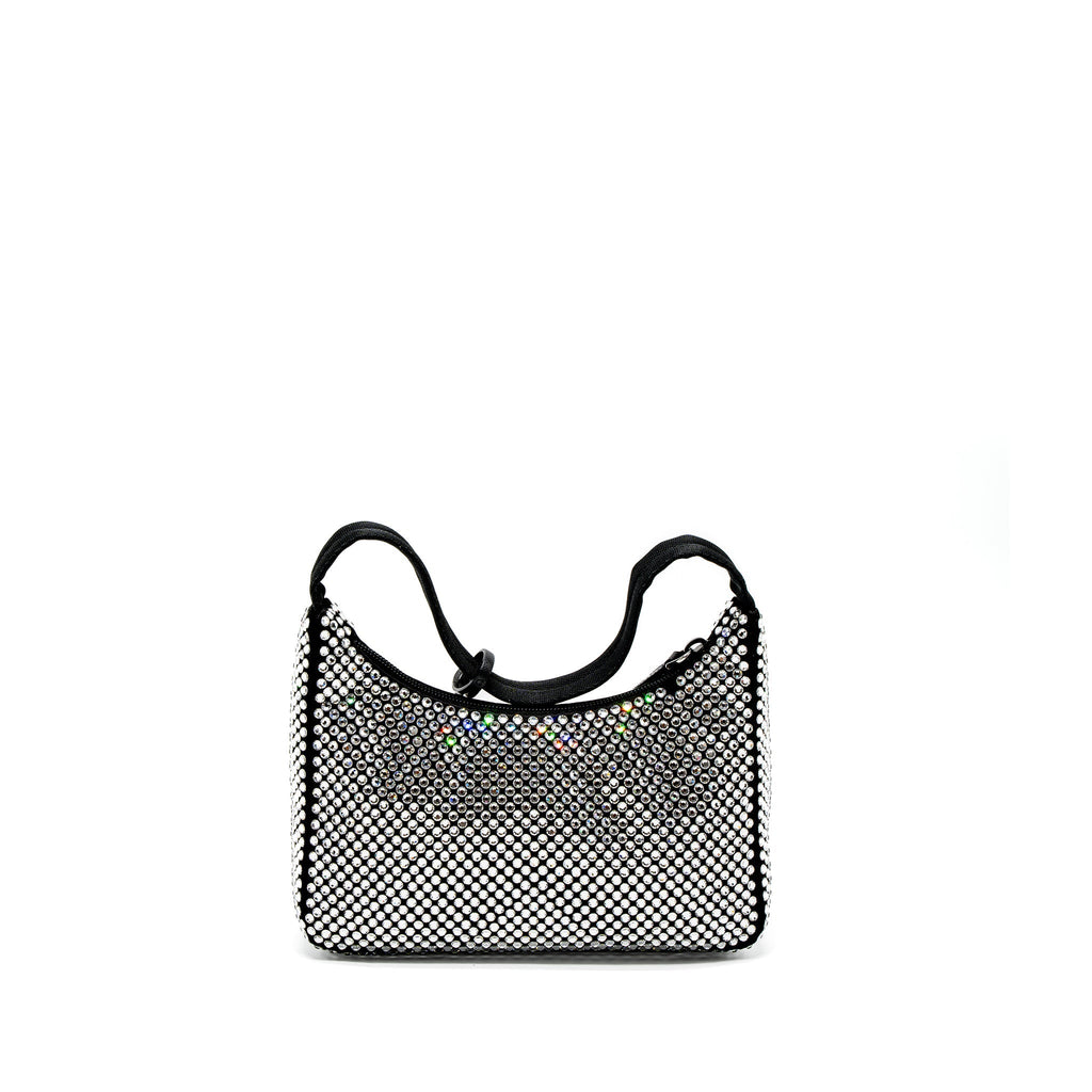 PRADA RE-EDITION 2000 MINI-BAG SATIN/CRYSTAL BLACK SHW