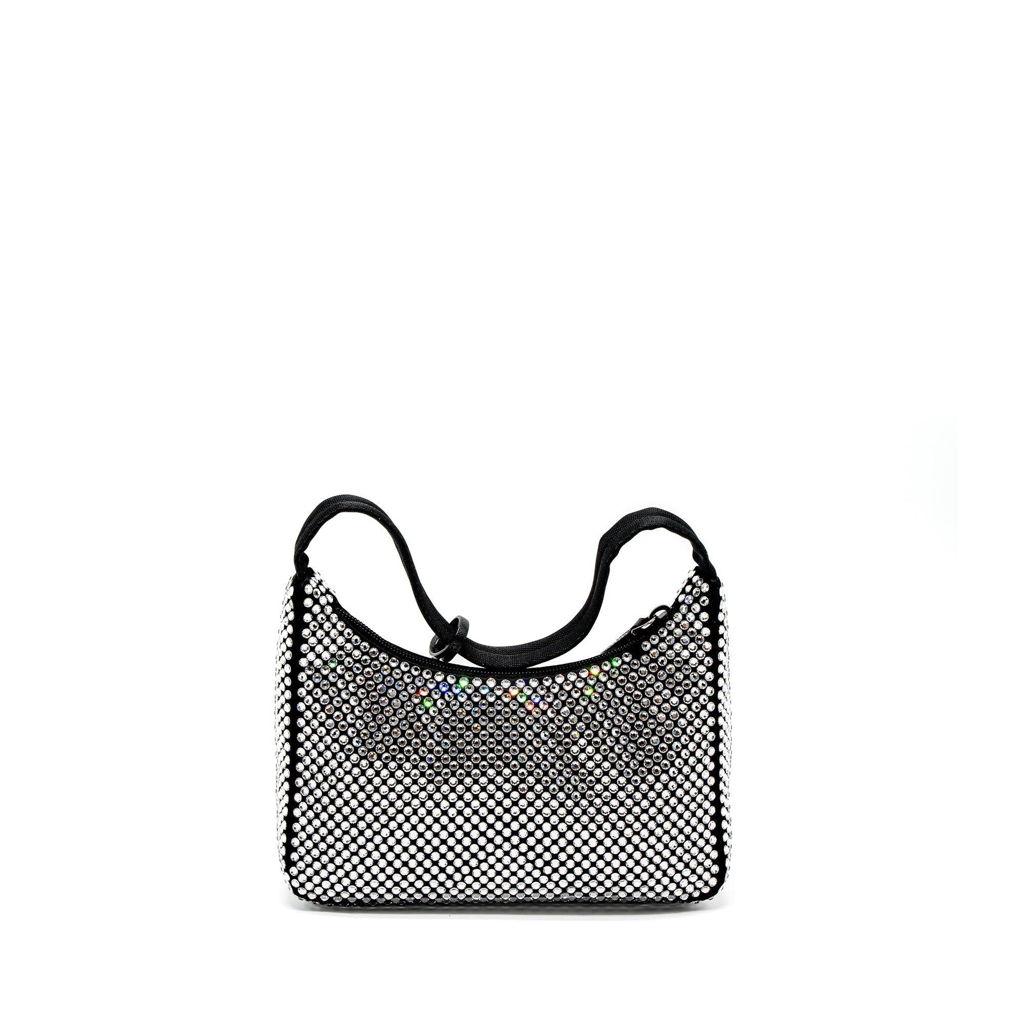 PRADA RE-EDITION 2000 MINI-BAG SATIN/CRYSTAL BLACK SHW