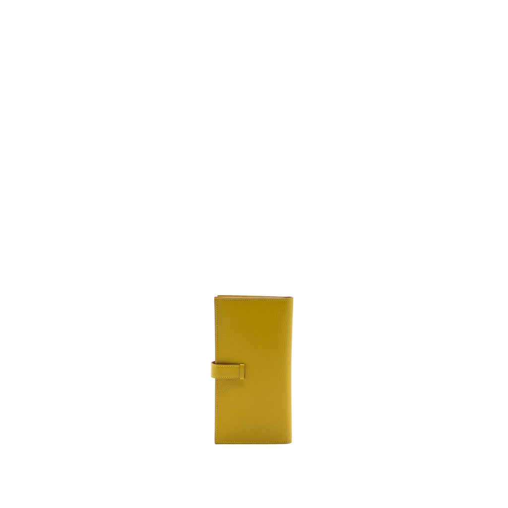 HERMES BEARN LONG WALLET CHEVRE MYSORE 2P CUMIN GHW