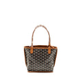 GOYARD ANJOU MINI TOTE BAG GOYARDLINE CANVAS/CALFSKIN BLACK/TAN SHW