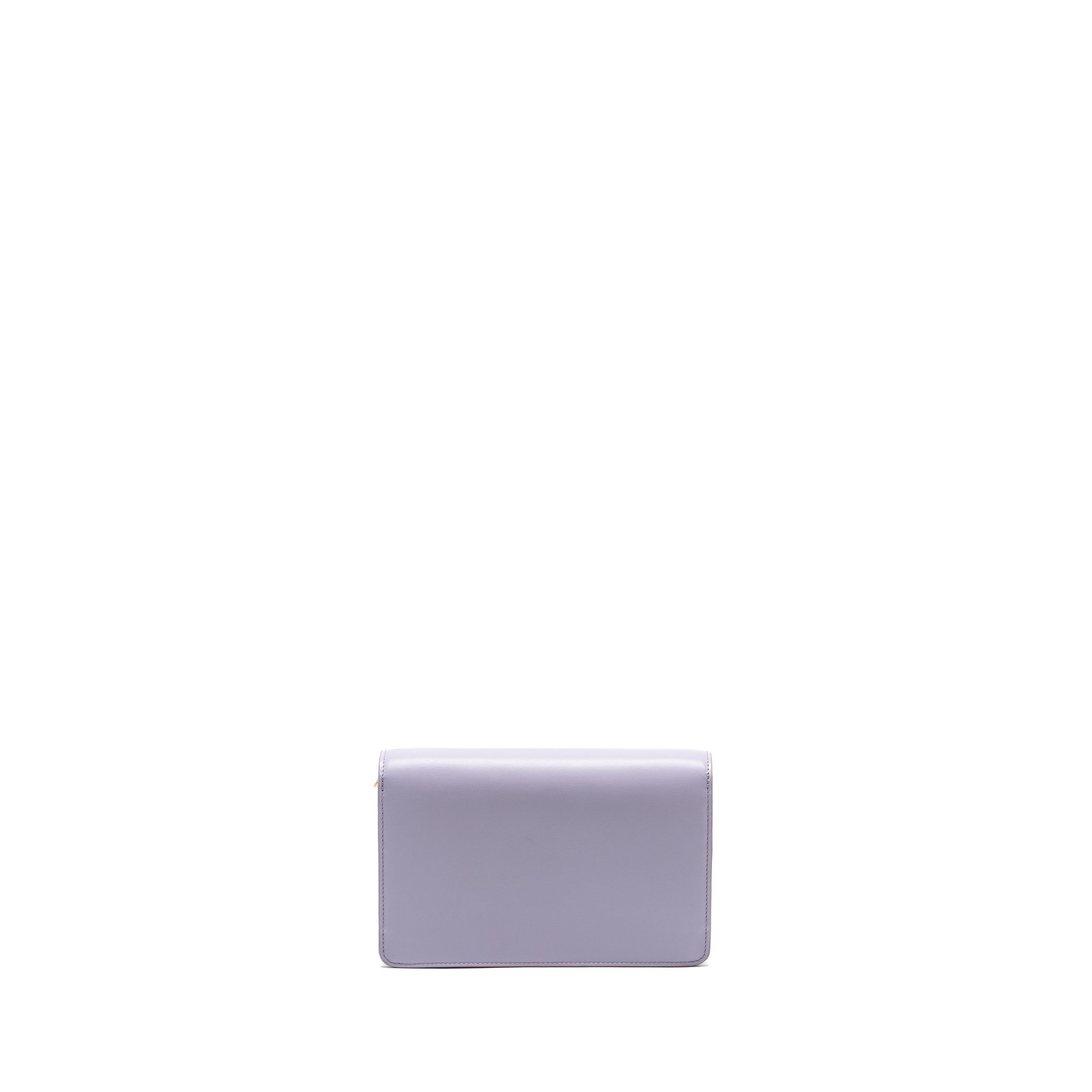 CELINE TRIOMPHE WALLET ON CHAIN MARGO SHINY CALFSKIN LIGHT LAVENDER GHW