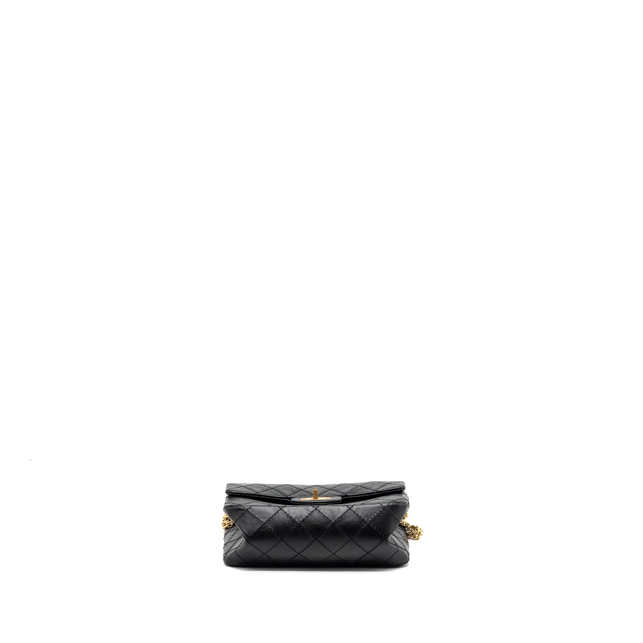 CHANEL MINI 2.55 REISSUE AGED CALFSKIN BLACK GHW (MICROCHIP)