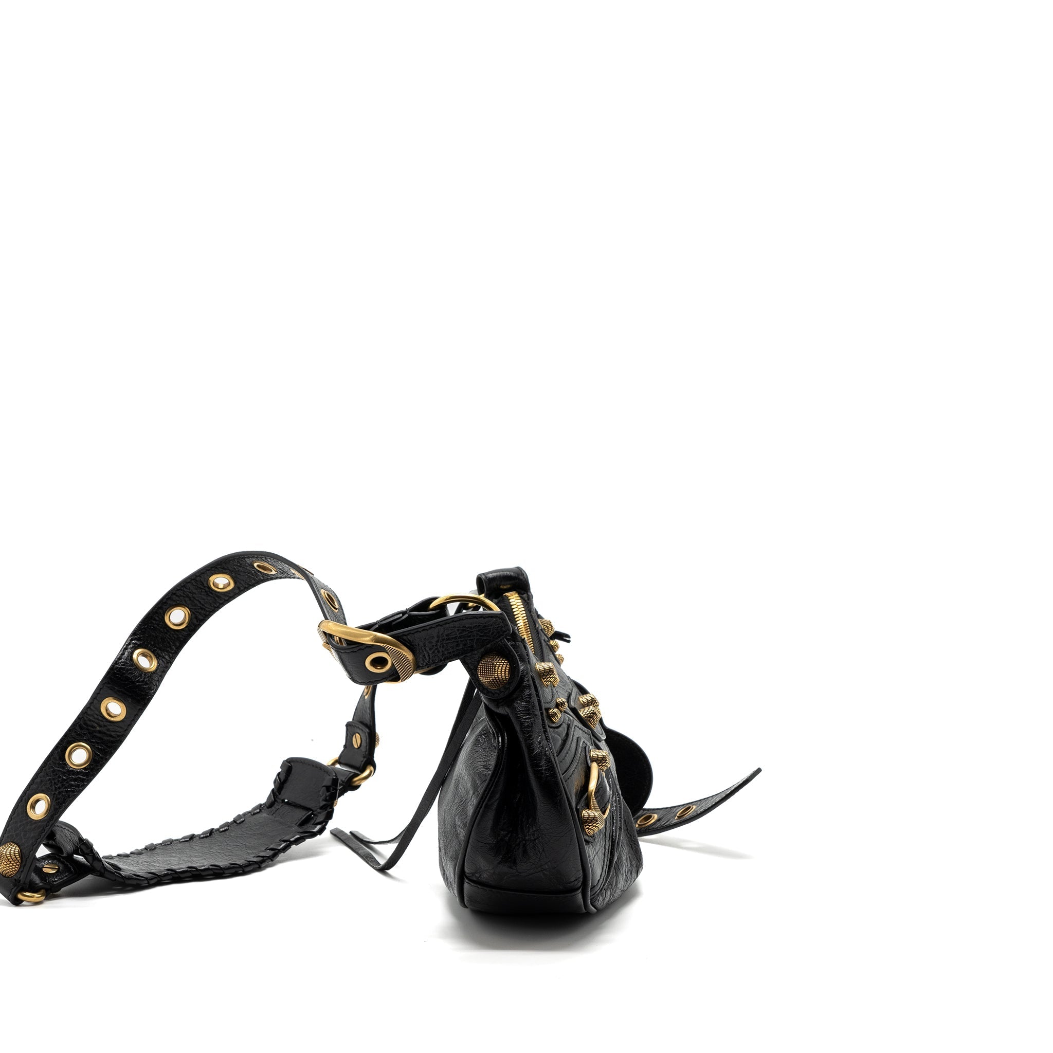 BALENCIAGA LE CAGOLE XS LAMBSKIN BLACK GHW