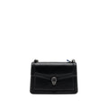 BVLGARI SERPENTI FOREVER FLAP BAG CALFSKIN BLACK RUTHENIUM HARDWARE