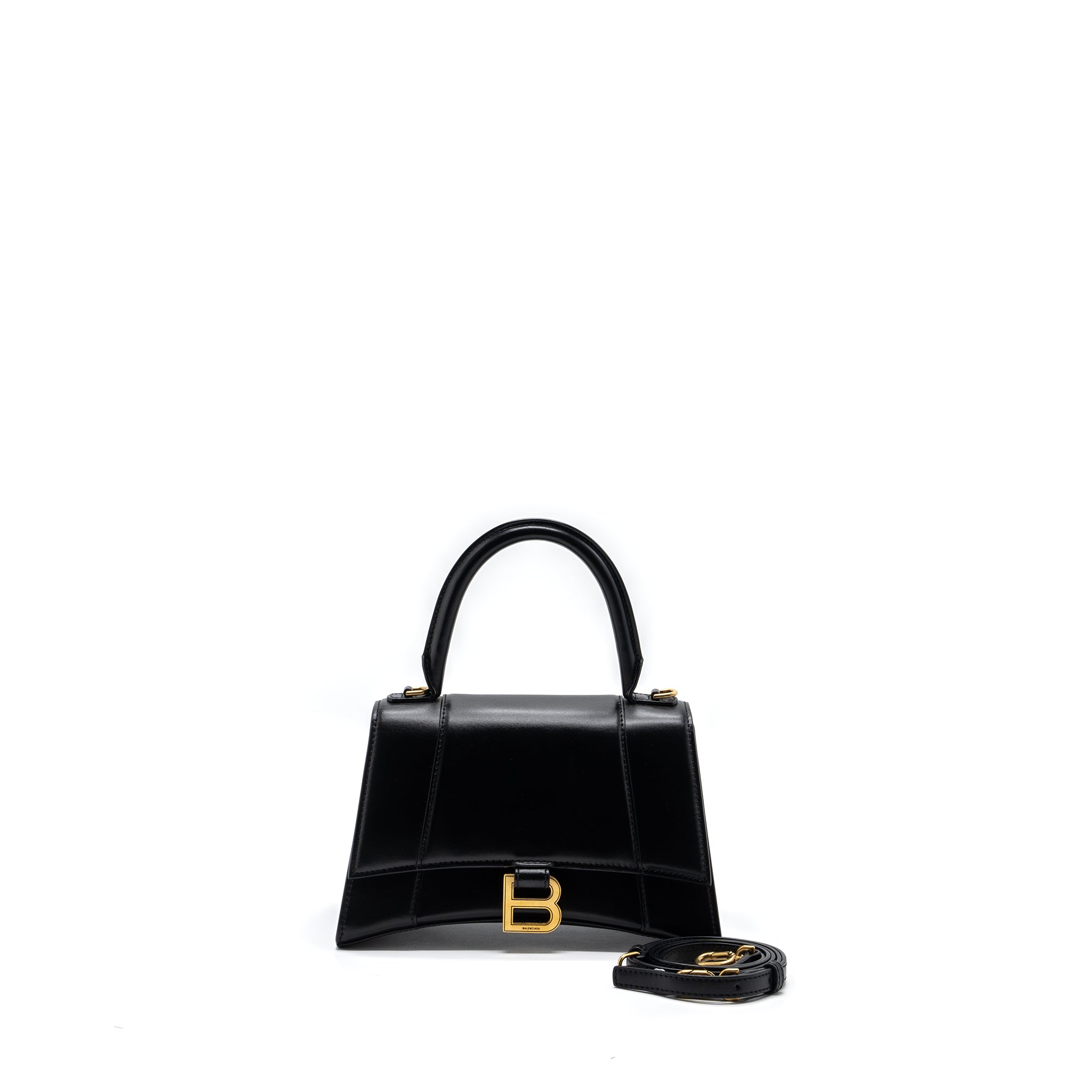 BALENCIAGA HOURGLASS S CALFSKIN BLACK GHW